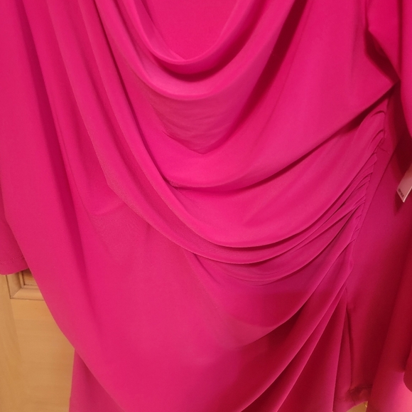 NWT Misses sz XL Chaus Hot Pink Sexy form fitting draped shirt - Picture 2 of 10